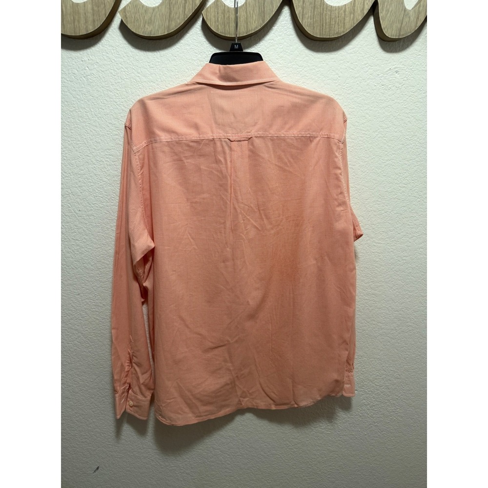 American Eagle Mens Orange Micro Check Long Sleeve Button Down Shirt Size Medium - Picture 3 of 3